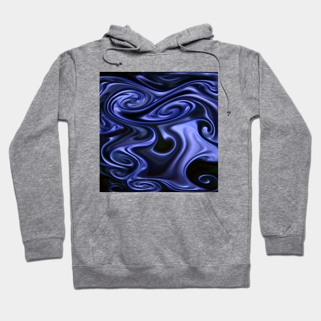 Swirling Blue Fluid Abstract Hoodie by ImDEL